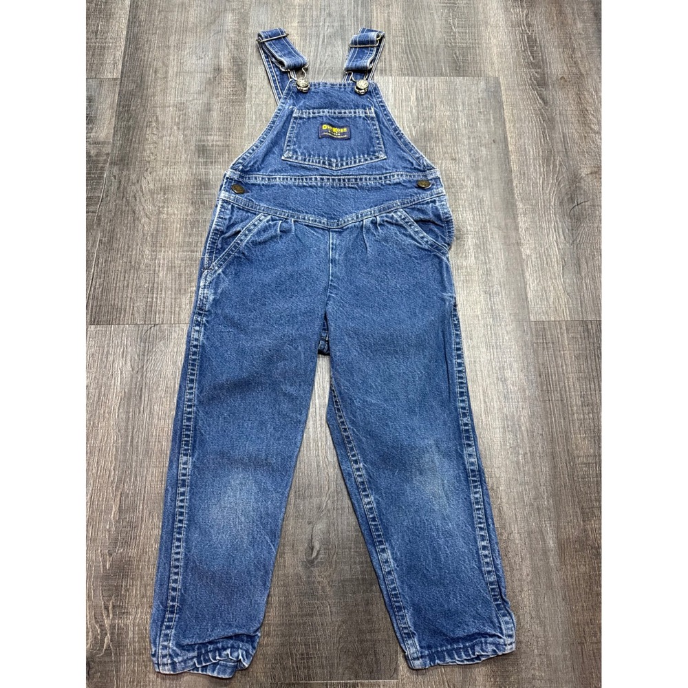 Vintage OshKosh Bgosh Kids Vestbak Denim Overalls Made in USA Blue Size 4
